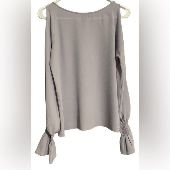 Vince Camuto Purple Textured Cold-Shoulder Bell-Sleeve Top XS - Picture 1 of 8